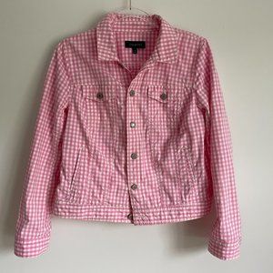 Talbots Pink Gingham Jacket Size M